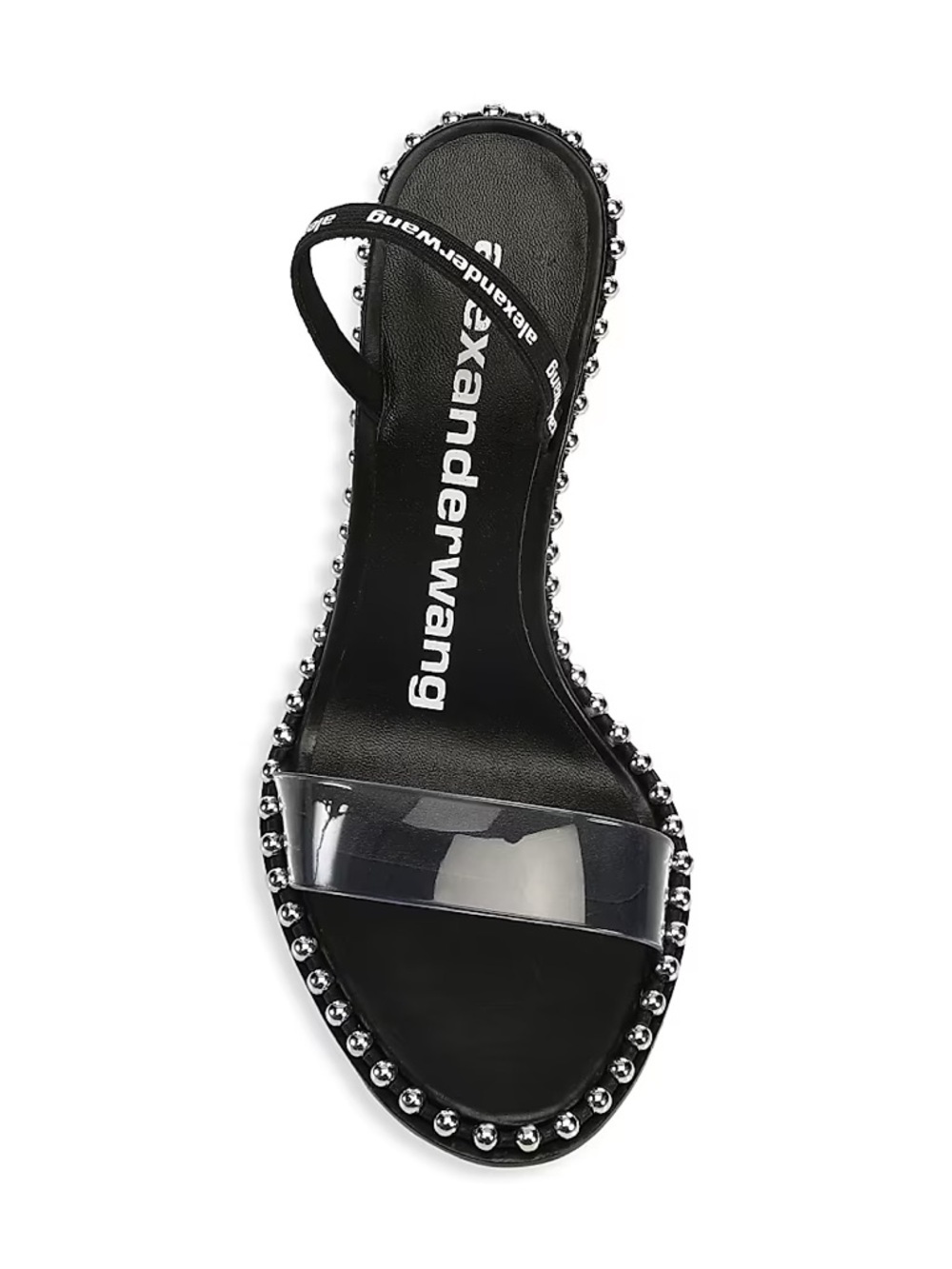 Alexander Wang Black Clear-Strap Studded Slide Sandal